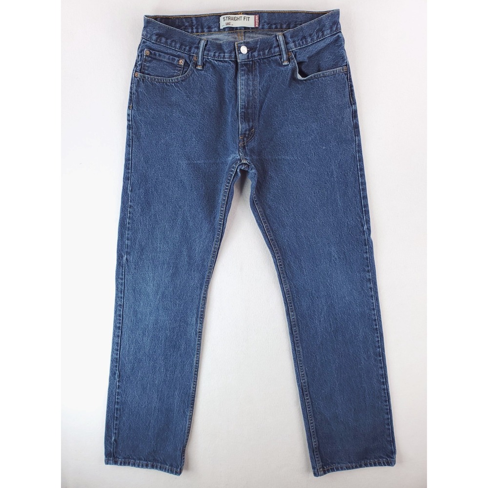 Levis 505 Jeans Mens 34x34 Blue Regular Straight Red Tab Work Pants Cowboy